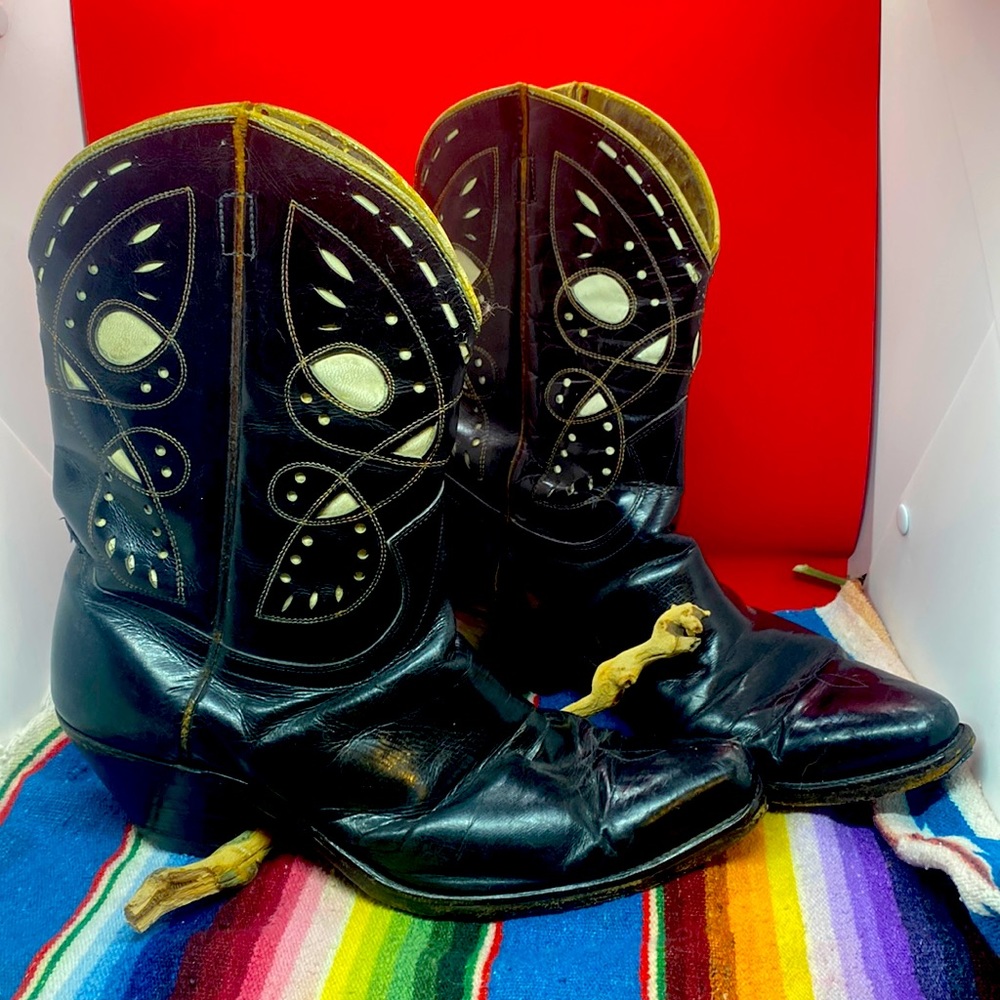 Leather cowboy boots